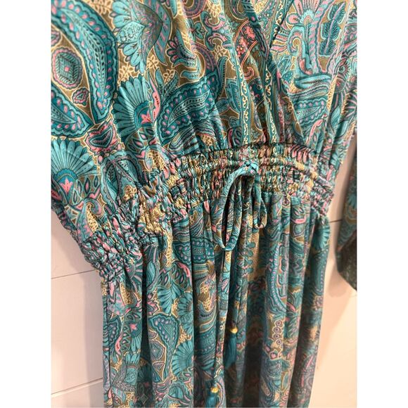Anthropologie Boemo Tiered Ruffle Paisley Maxi Dress Large - Picture 5 of 8